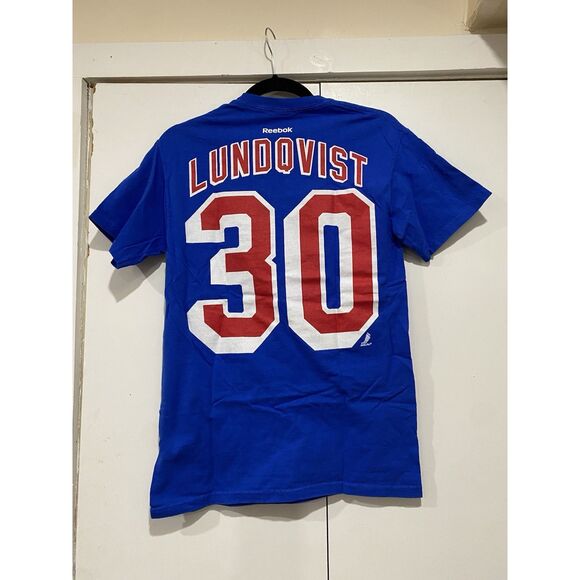 NHL Reebok T-shirt Small New York Rangers #30 Henrick Lundqvist Blue Sports - Picture 2 of 6